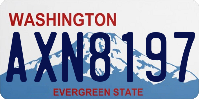 WA license plate AXN8197