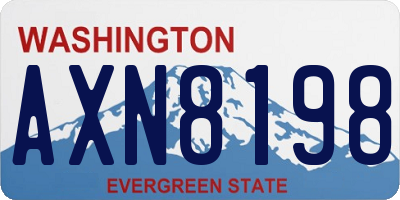 WA license plate AXN8198