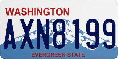 WA license plate AXN8199