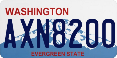 WA license plate AXN8200