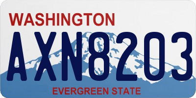 WA license plate AXN8203