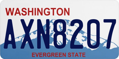 WA license plate AXN8207