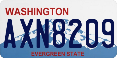 WA license plate AXN8209
