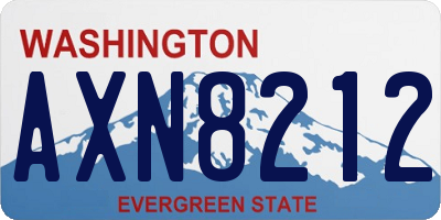 WA license plate AXN8212