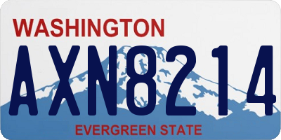 WA license plate AXN8214