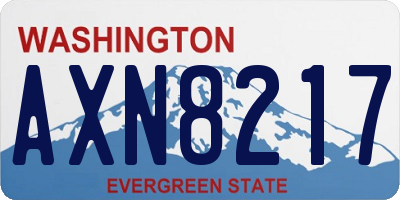 WA license plate AXN8217