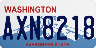 WA license plate AXN8218