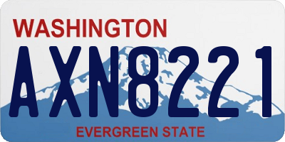 WA license plate AXN8221