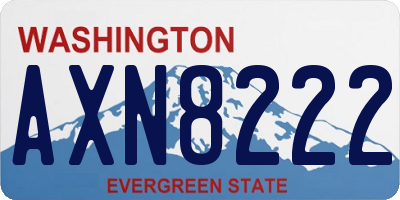 WA license plate AXN8222