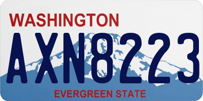 WA license plate AXN8223