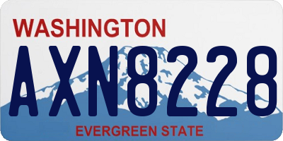 WA license plate AXN8228