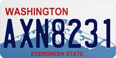 WA license plate AXN8231