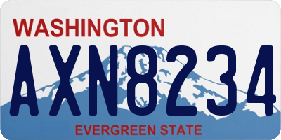 WA license plate AXN8234