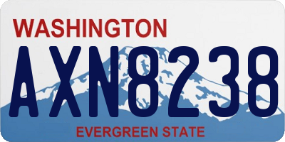 WA license plate AXN8238