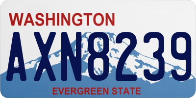 WA license plate AXN8239