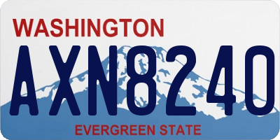 WA license plate AXN8240