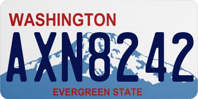 WA license plate AXN8242