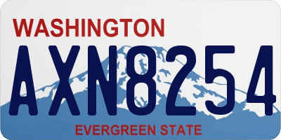 WA license plate AXN8254