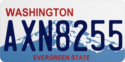 WA license plate AXN8255