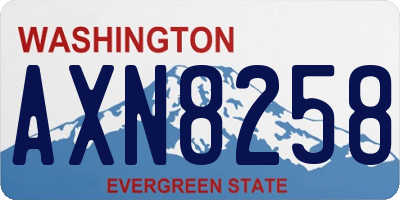 WA license plate AXN8258