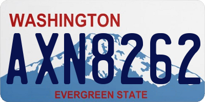 WA license plate AXN8262