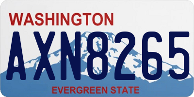WA license plate AXN8265