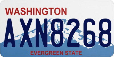WA license plate AXN8268