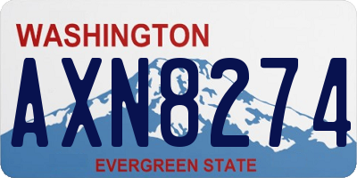 WA license plate AXN8274