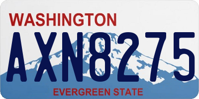 WA license plate AXN8275