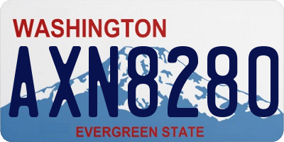 WA license plate AXN8280