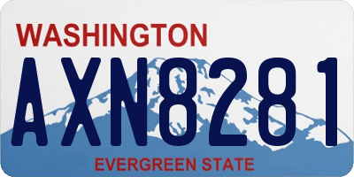 WA license plate AXN8281
