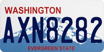 WA license plate AXN8282
