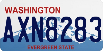 WA license plate AXN8283