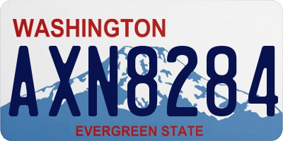 WA license plate AXN8284