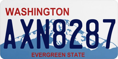 WA license plate AXN8287