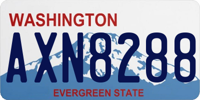 WA license plate AXN8288