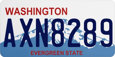 WA license plate AXN8289