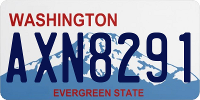 WA license plate AXN8291