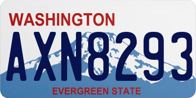 WA license plate AXN8293