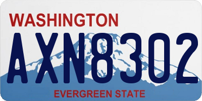 WA license plate AXN8302