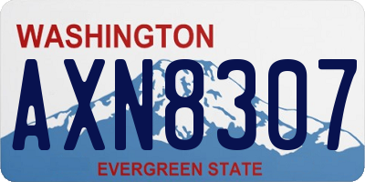 WA license plate AXN8307
