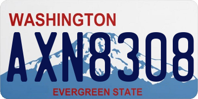 WA license plate AXN8308