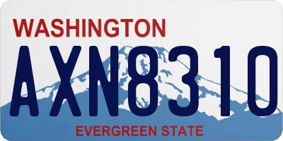 WA license plate AXN8310