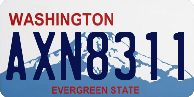 WA license plate AXN8311