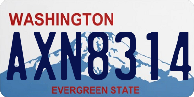 WA license plate AXN8314