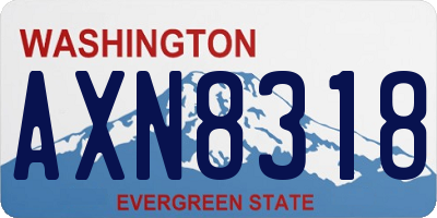 WA license plate AXN8318