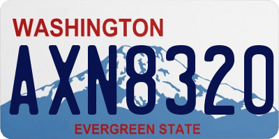 WA license plate AXN8320