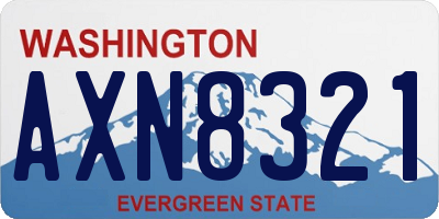 WA license plate AXN8321