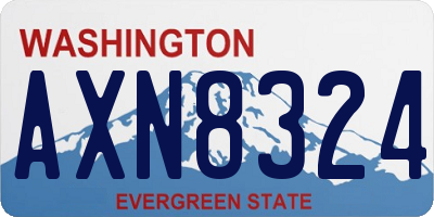 WA license plate AXN8324