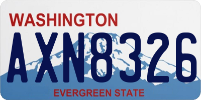 WA license plate AXN8326